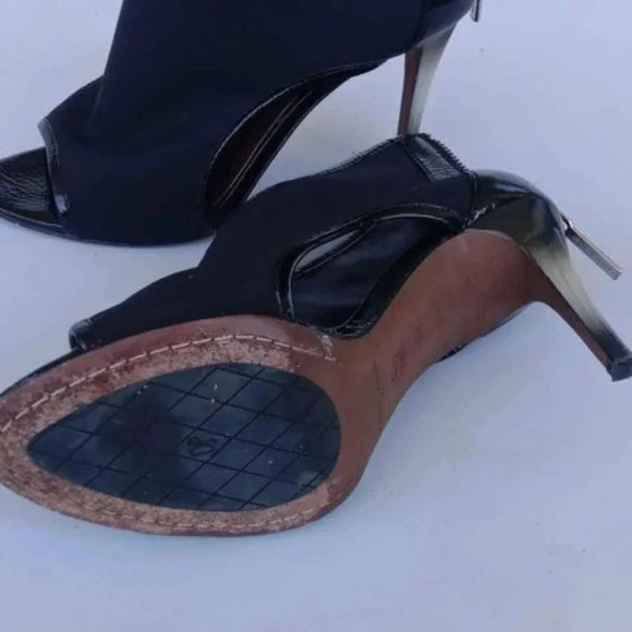Donald J Pliner Womens Ashlyn Heel Size 8 M Black Zip up Peep-Toe - Picture 6 of 10